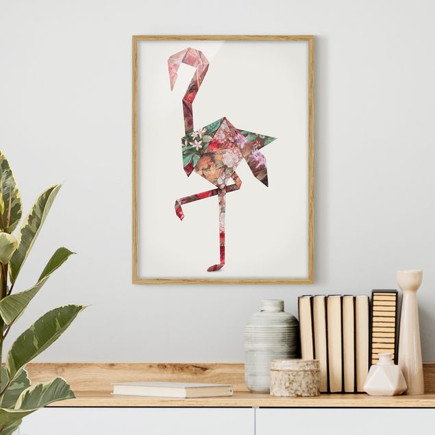 Dekoracja do kuchni Origami Flamingo