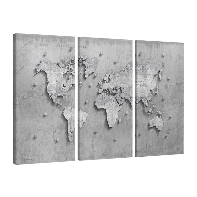 Nowoczesne obrazy Mapa świata z betonu