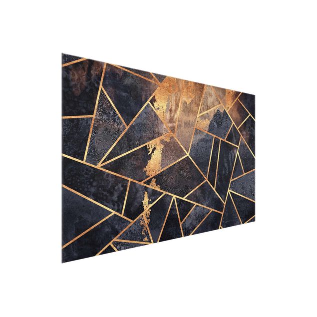 Obrazy na szkle abstrakcja Onyks z dodatkiem złota