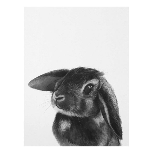 Nowoczesne obrazy do salonu Ilustracja królik czarno-biały rysunek