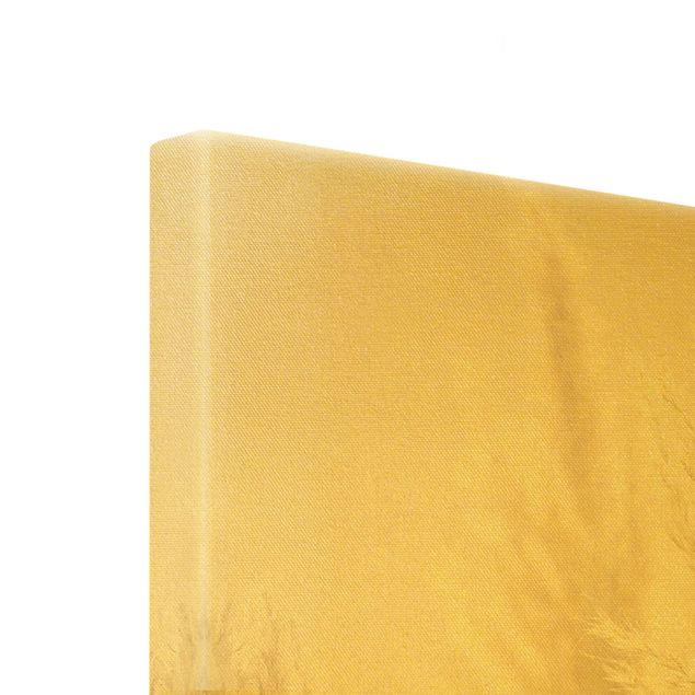 Złoty obraz na płótnie - Trawa pampasowa w świetle słonecznym
