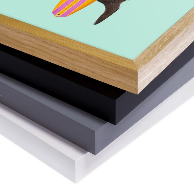 Obrazy w ramie do łazienki Otter z deską surfingową