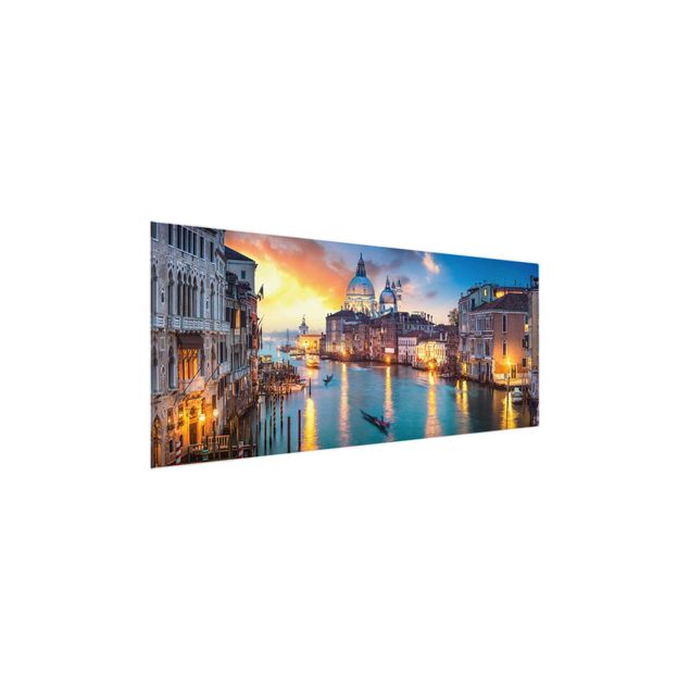 Obrazy na szkle panorama Zachód słońca w Wenecji