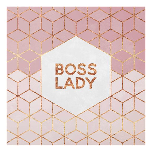 Obrazy na szkle abstrakcja Boss Lady Hexagons Pink