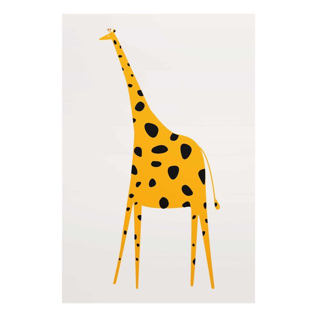 Obrazy na szkle zwierzęta Żółta żyrafa