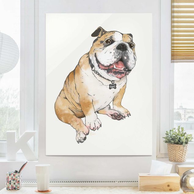 Obrazy artystów ilustracja pies buldog obraz