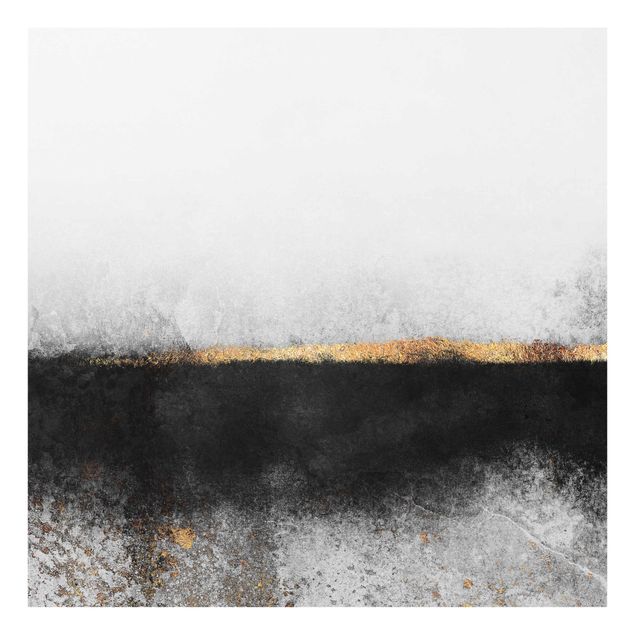 Obrazy do salonu nowoczesne Abstrakcja Złoty horyzont czarno-biały