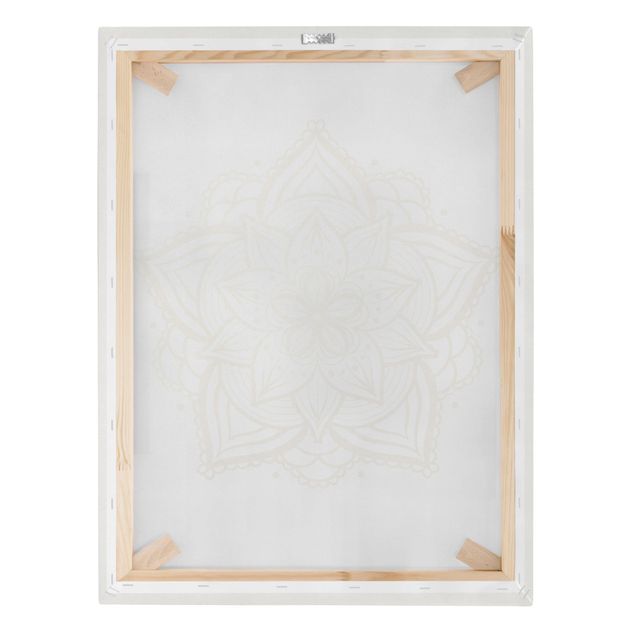 Obrazy drukowane na płótnie Mandala Flower Illustration białe złoto