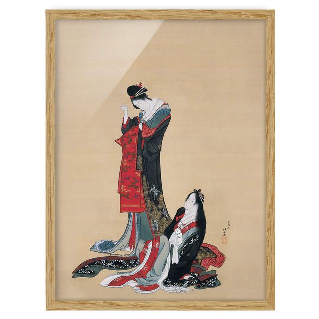 Obrazy w ramie do łazienki Katsushika Hokusai - Dwie kurtyzany