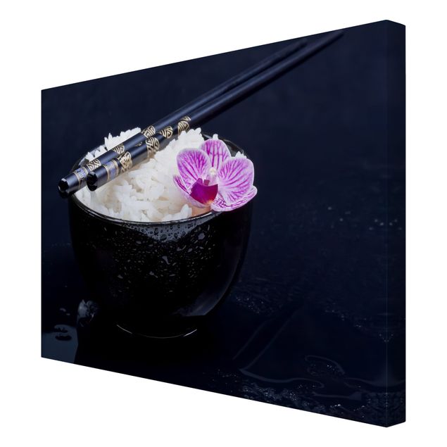 Obrazy motywy kwiatowe Miska na ryż z orchideą