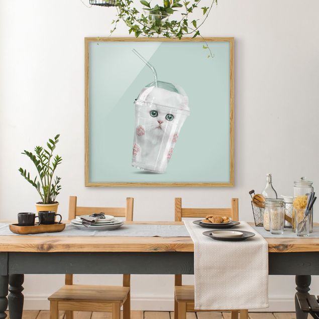 Obrazy w ramie artystyczny Trząśnij się z kotem