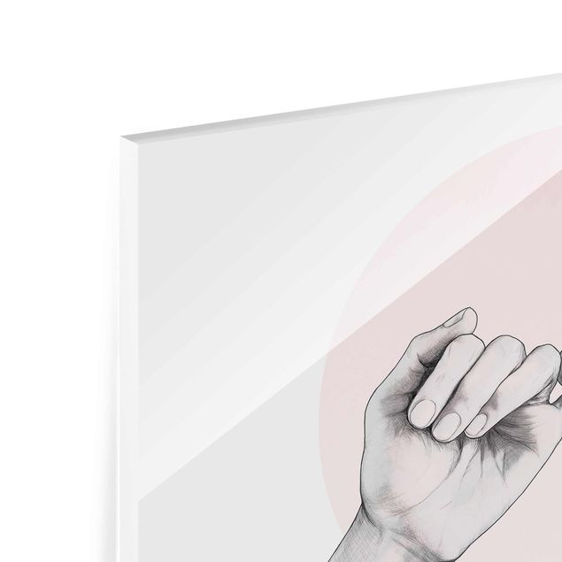 Obraz różowy Ilustracja dłoni Przyjaźń Koło Różowy Biały