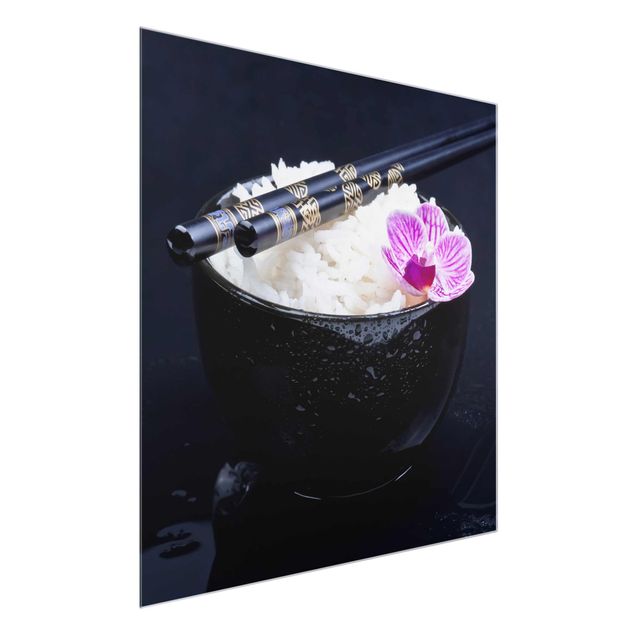 Obrazy nowoczesne Miska na ryż z orchideą