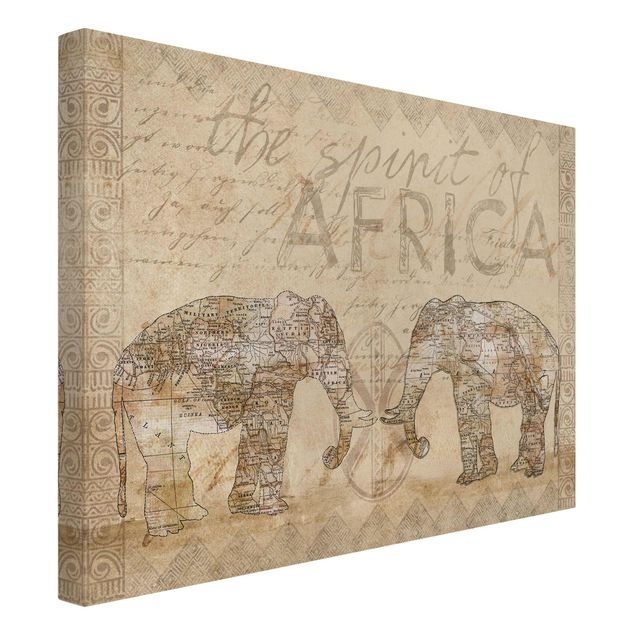 Słoń obraz Kolaż w stylu vintage - Duch Afryki