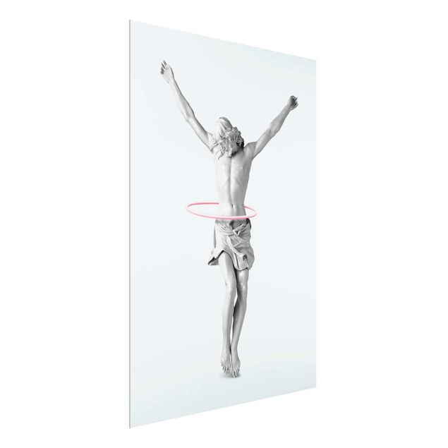 Obrazy do salonu nowoczesne Jezus z hula-hopem