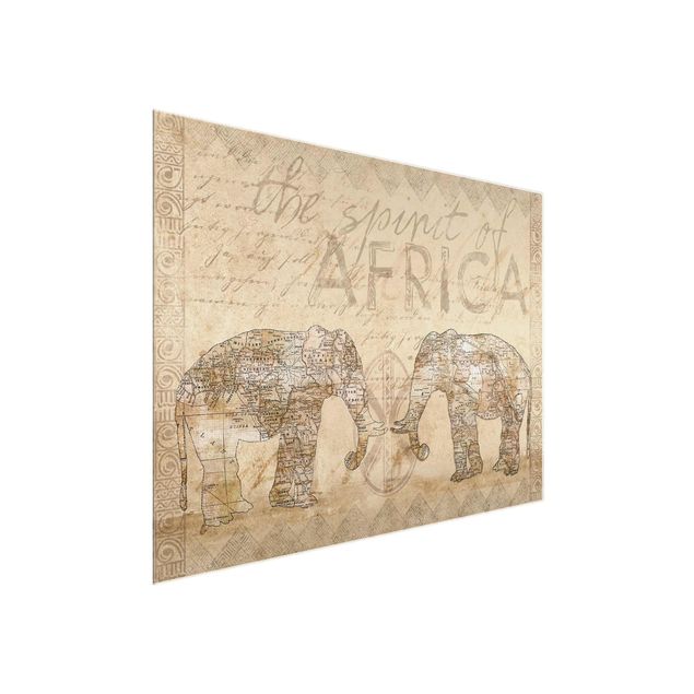 Obrazy na szkle zwierzęta Kolaż w stylu vintage - Duch Afryki