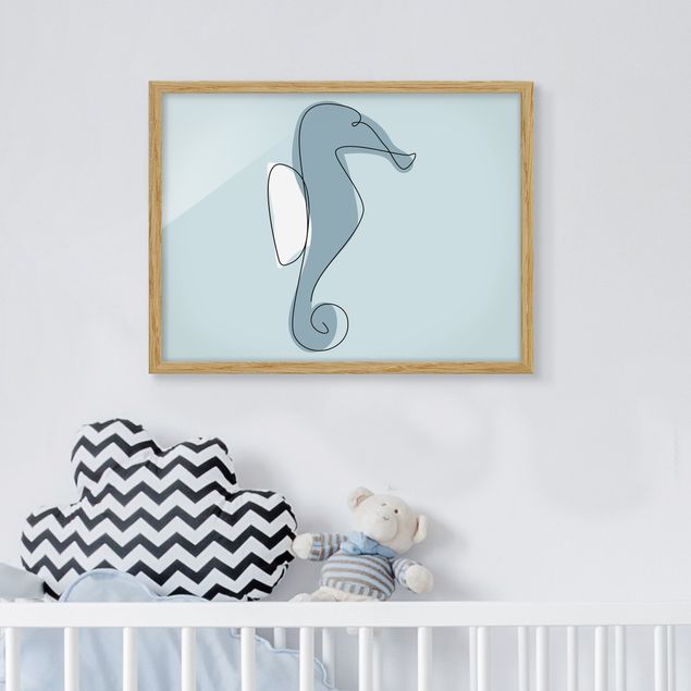 Pokój niemowlęcy Line Art konika morskiego