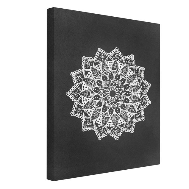 Obrazy nowoczesny Mandala Ilustracja Ornament biały czarny