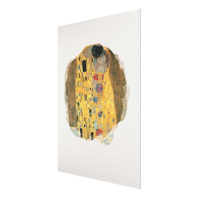 Obrazy do salonu nowoczesne Akwarele - Gustav Klimt - Pocałunek