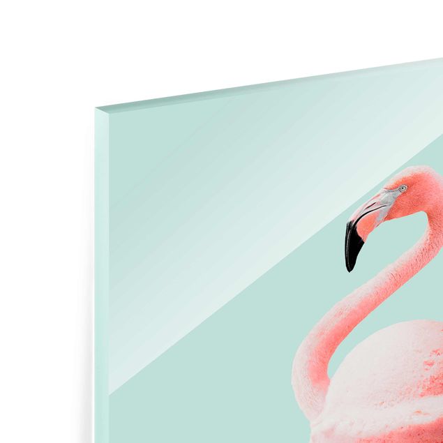 Obrazy ze zwierzętami Lód z flamingiem