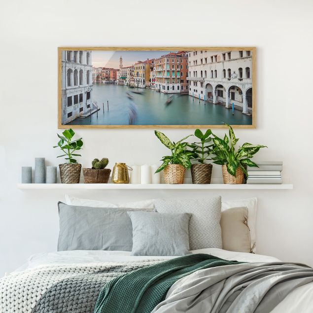Obrazy w ramie do korytarzu Canale Grande Widok z mostu Rialto Wenecja