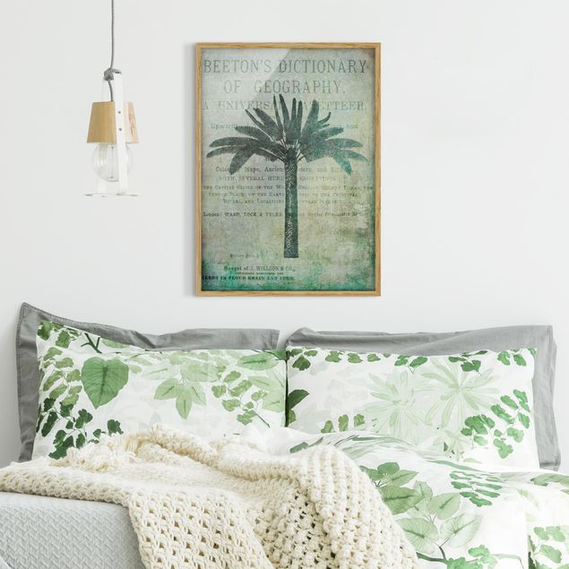 Obrazy w ramie krajobraz Kolaż w stylu vintage - antyczne drzewo palmowe