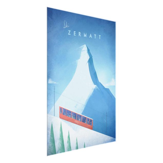 Obrazy na szkle artyści Plakat podróżniczy - Zermatt