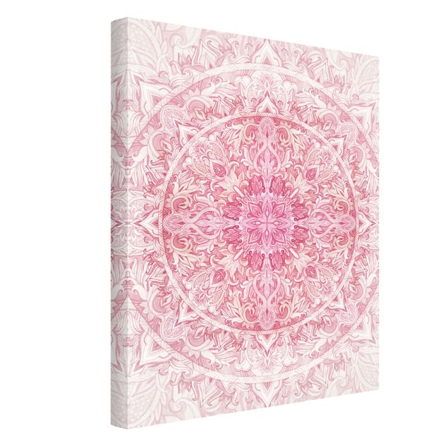 Obrazy nowoczesny Mandala Akwarelowy ornament słoneczny różowy