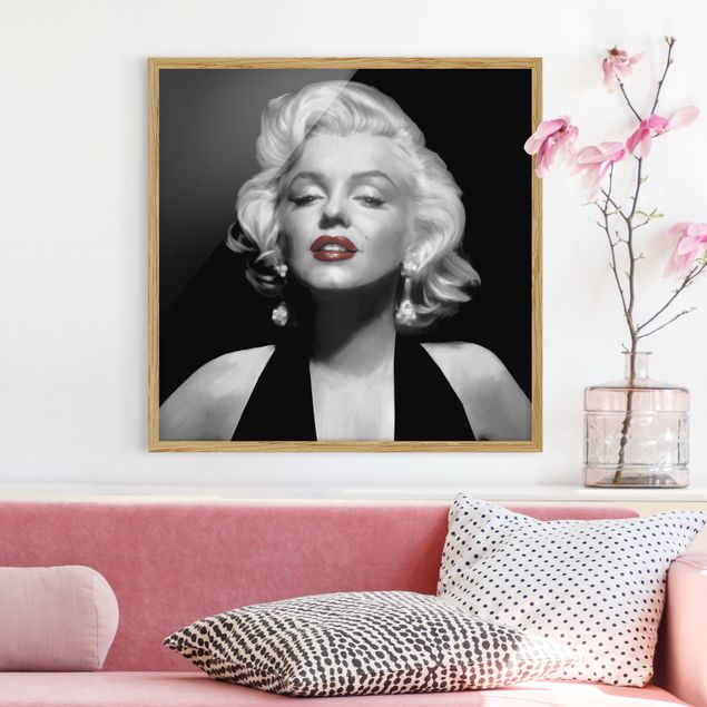 Obrazy w ramie do korytarzu Marilyn z czerwonymi ustami