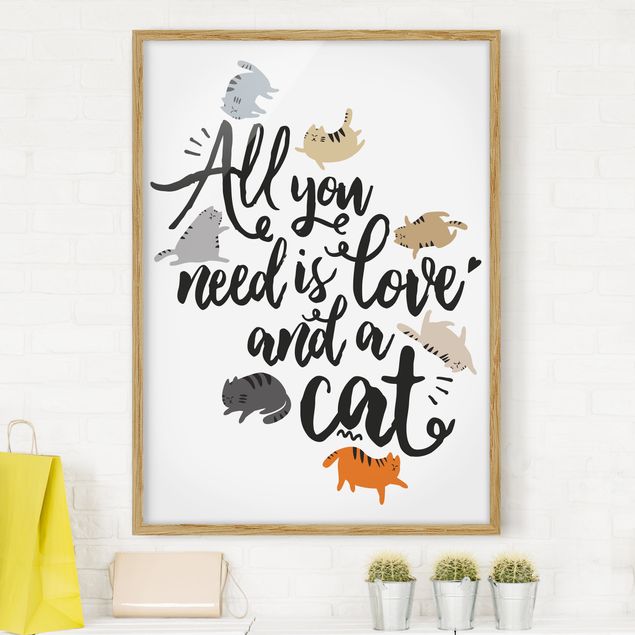Dekoracja do kuchni Wszystko, czego potrzebujesz, to miłość i kot