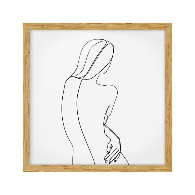 Obrazy w ramie do łazienki Line Art Kobieta z tyłu czarno-biały