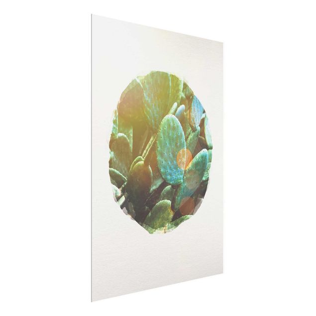 Obrazy do salonu nowoczesne Akwarele - Kaktus z opuncji figowej