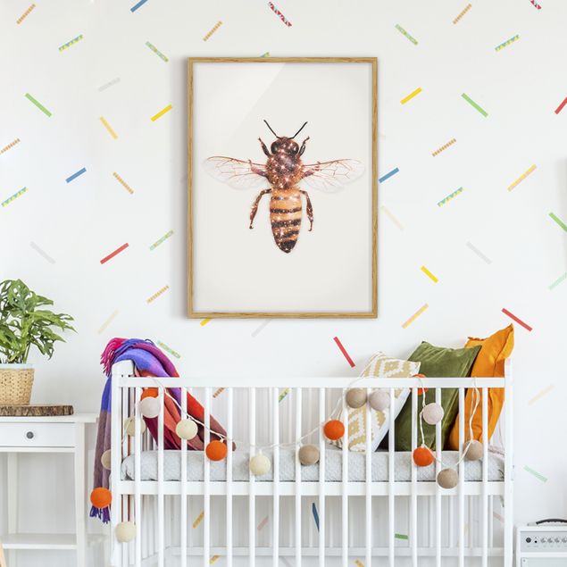 Obrazy w ramie artystyczny pszczoła z brokatem