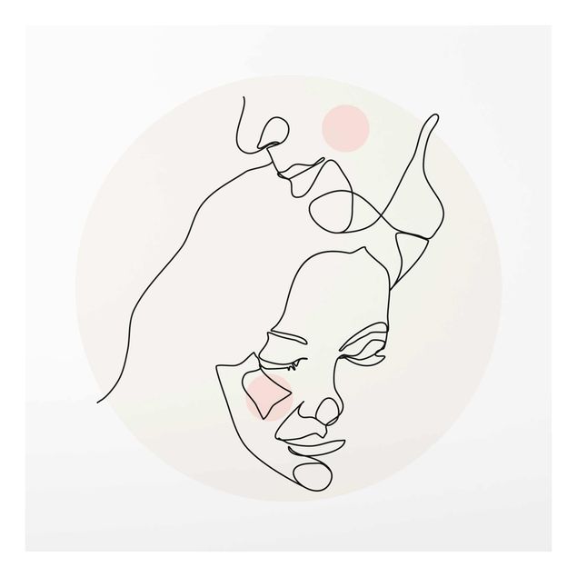 Obrazy nowoczesne Sztuka liniowa przedstawiająca czułą parę
