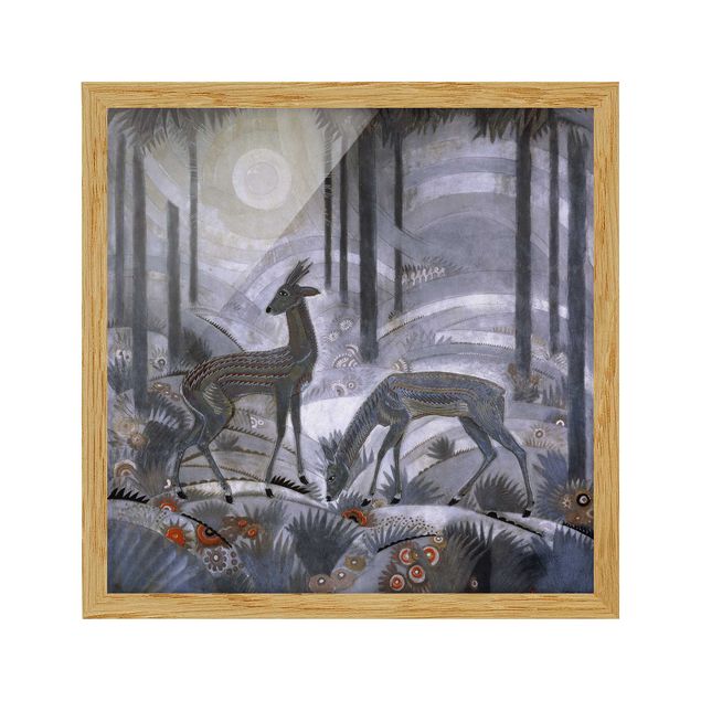 Obrazy w ramie do łazienki Jean Dunand - Dwa jelenie w lesie