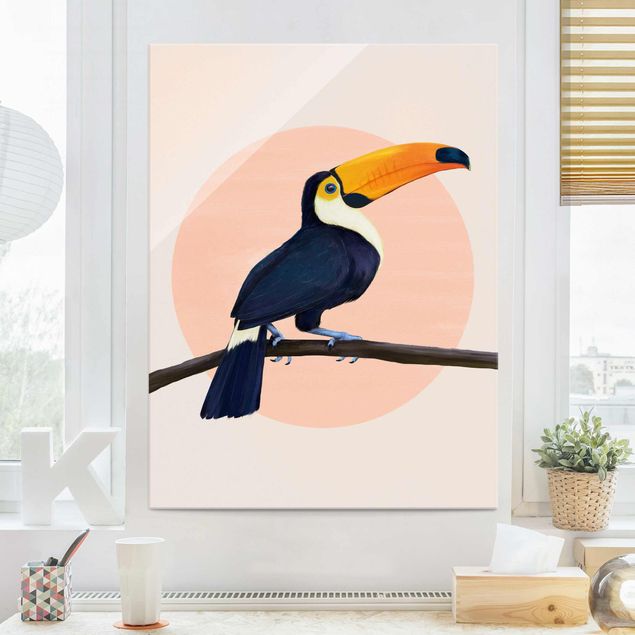 Artystyczne obrazy Ilustracja ptak tukan malarstwo pastelowe