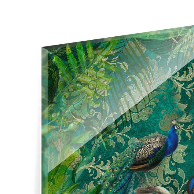 Zielony obraz Shabby Chic Kolaż - Noble Peacock II