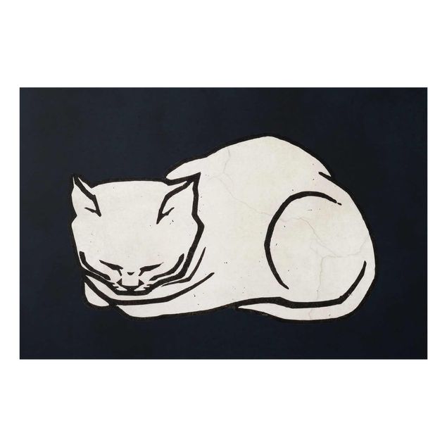 Obrazy na szkle zwierzęta Ilustracja przedstawiająca śpiącego kota