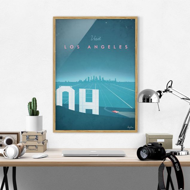 Obrazy w ramie artystyczne Plakat podróżniczy - Los Angeles