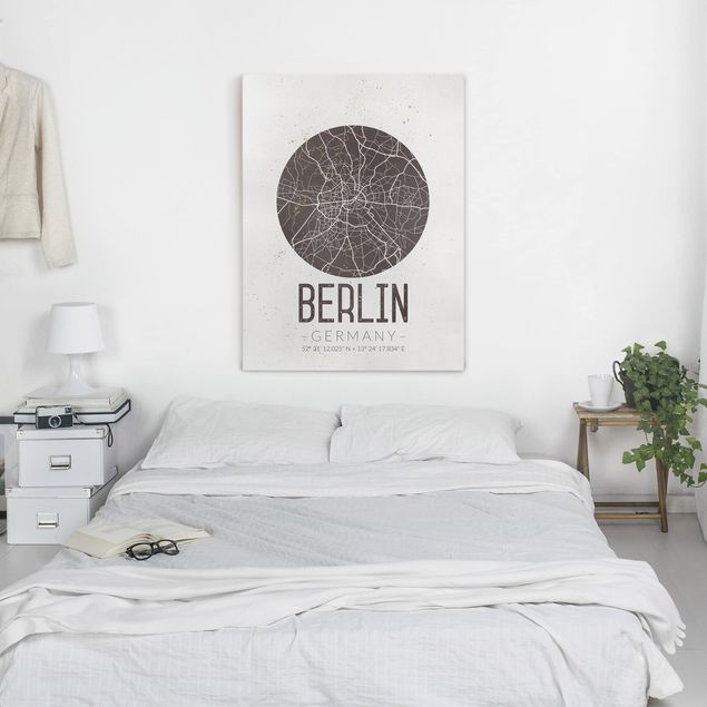 Obrazy nowoczesny Mapa miasta Berlin - Retro