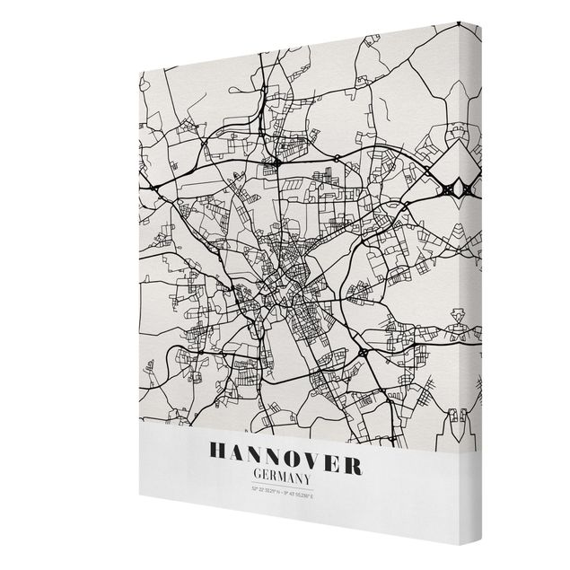 Obraz mapa świata Mapa miasta Hanower - Klasyczna