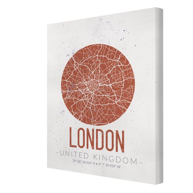 Obrazy na płótnie Londyn Mapa miasta Londyn - Retro