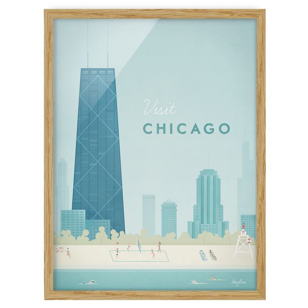 Obrazy w ramie do łazienki Plakat podróżniczy - Chicago