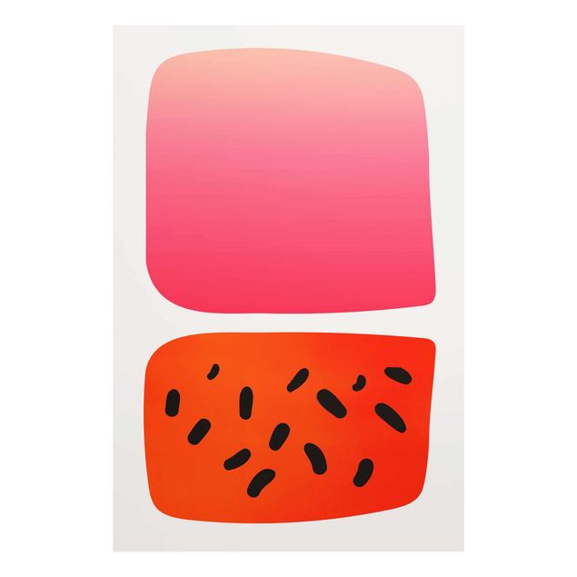 Obrazy abstrakcja Abstrakcyjne kształty - Melon i róż