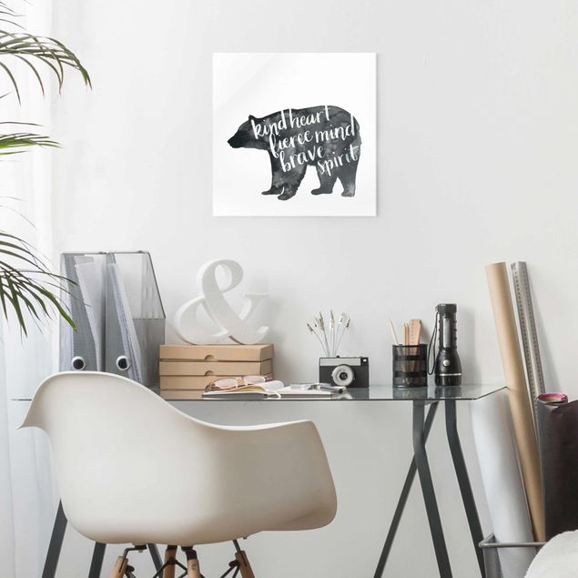 Obrazy na szkle kwadrat Zwierzęta z mądrością - Niedźwiedź