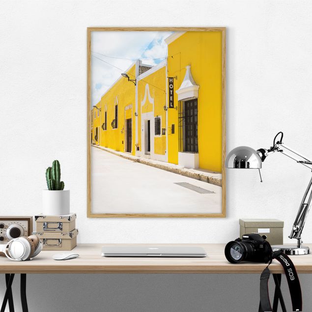 Obrazy w ramie artystyczny Miasto w kolorze żółtym
