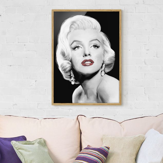 Obrazy w ramie do korytarzu Marilyn z biżuterią na uszach