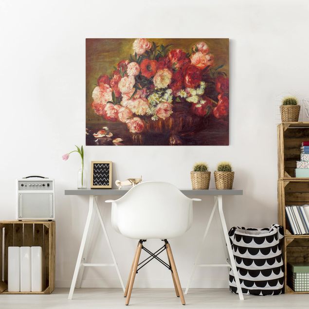 Obrazy na płótnie róże Auguste Renoir - Martwa natura z piwoniami