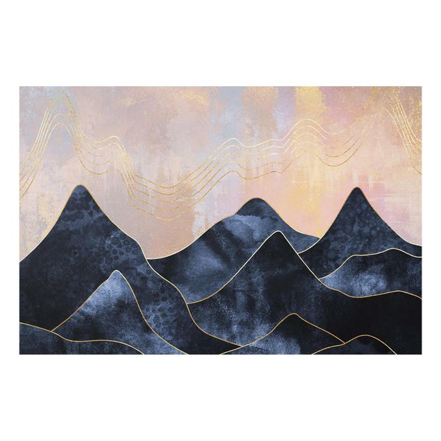 Obrazy na szkle abstrakcja Złoty świt nad górami