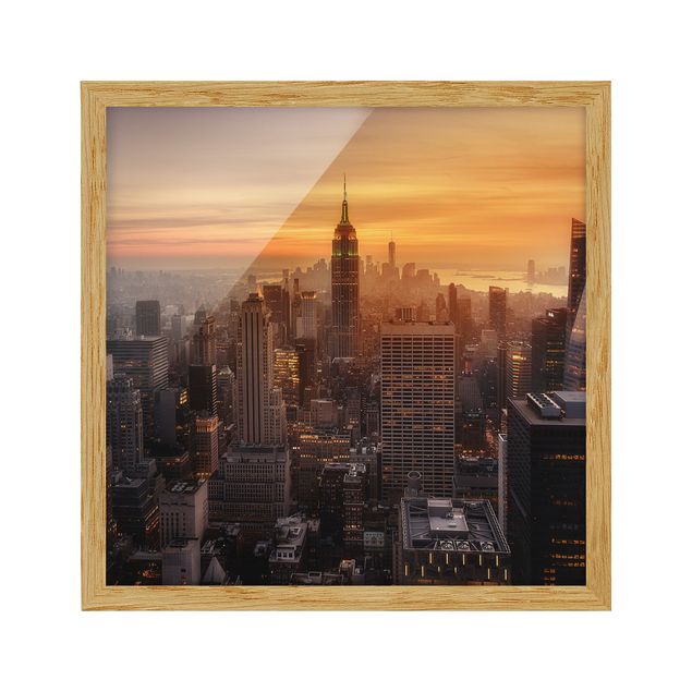 Obrazy w ramie do łazienki Manhattan Skyline Wieczorny nastrój
